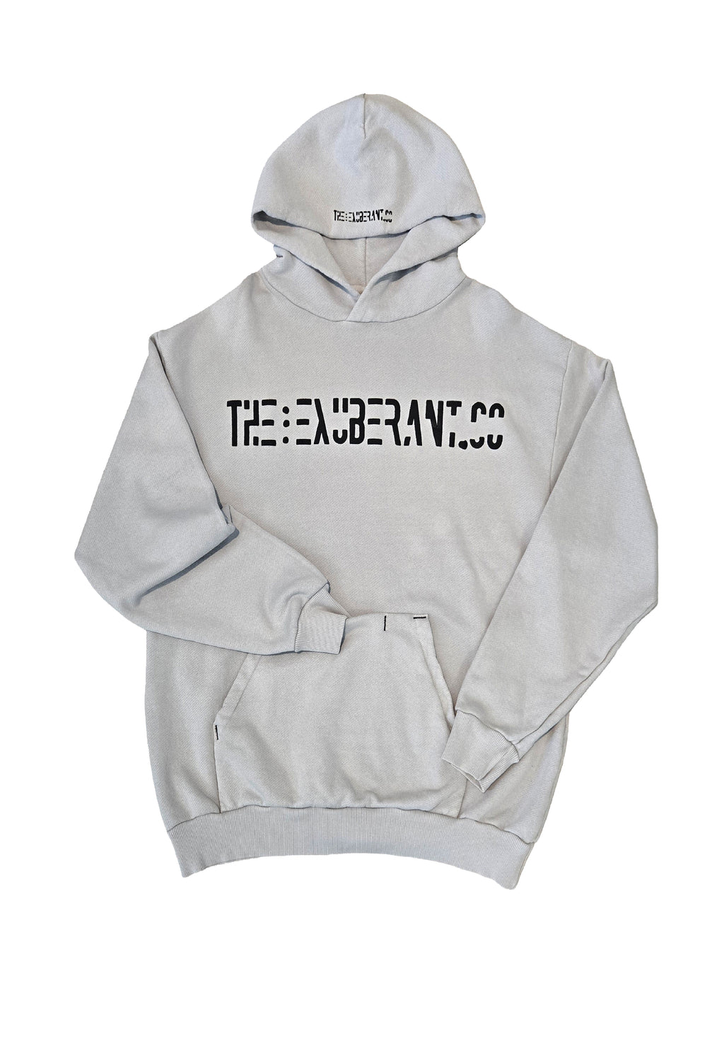Printed French Terry Hoodie w/Mini Pocket Built-In a Kangaroo Pocket (Ash)