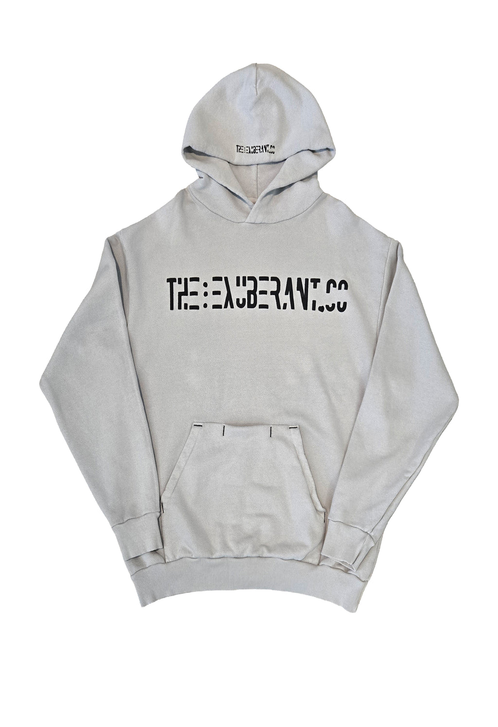 Printed French Terry Hoodie w/Mini Pocket Built-In a Kangaroo Pocket (Ash)
