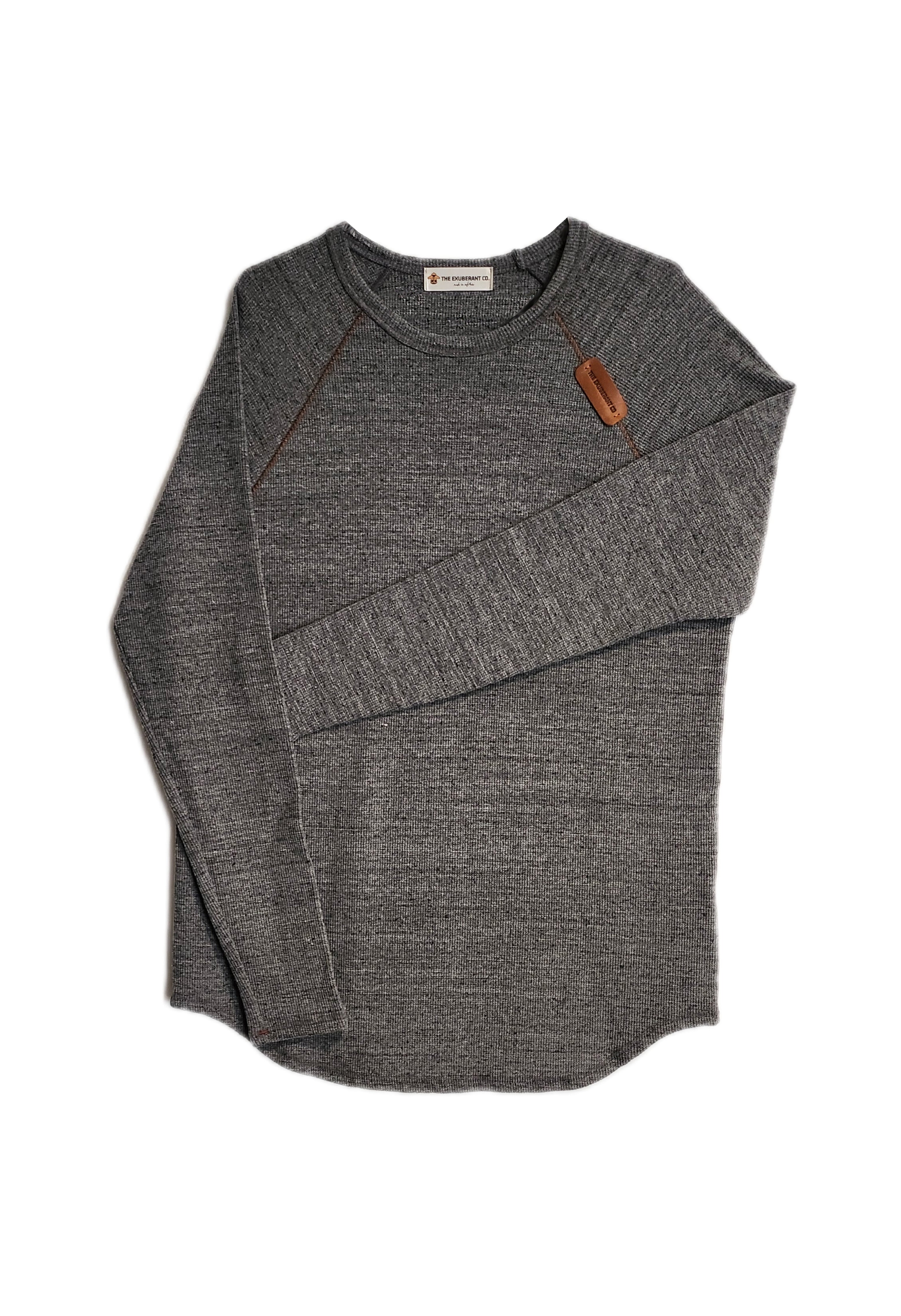 Raglan Long Sleeves Thermal Top (in Heather Grey)