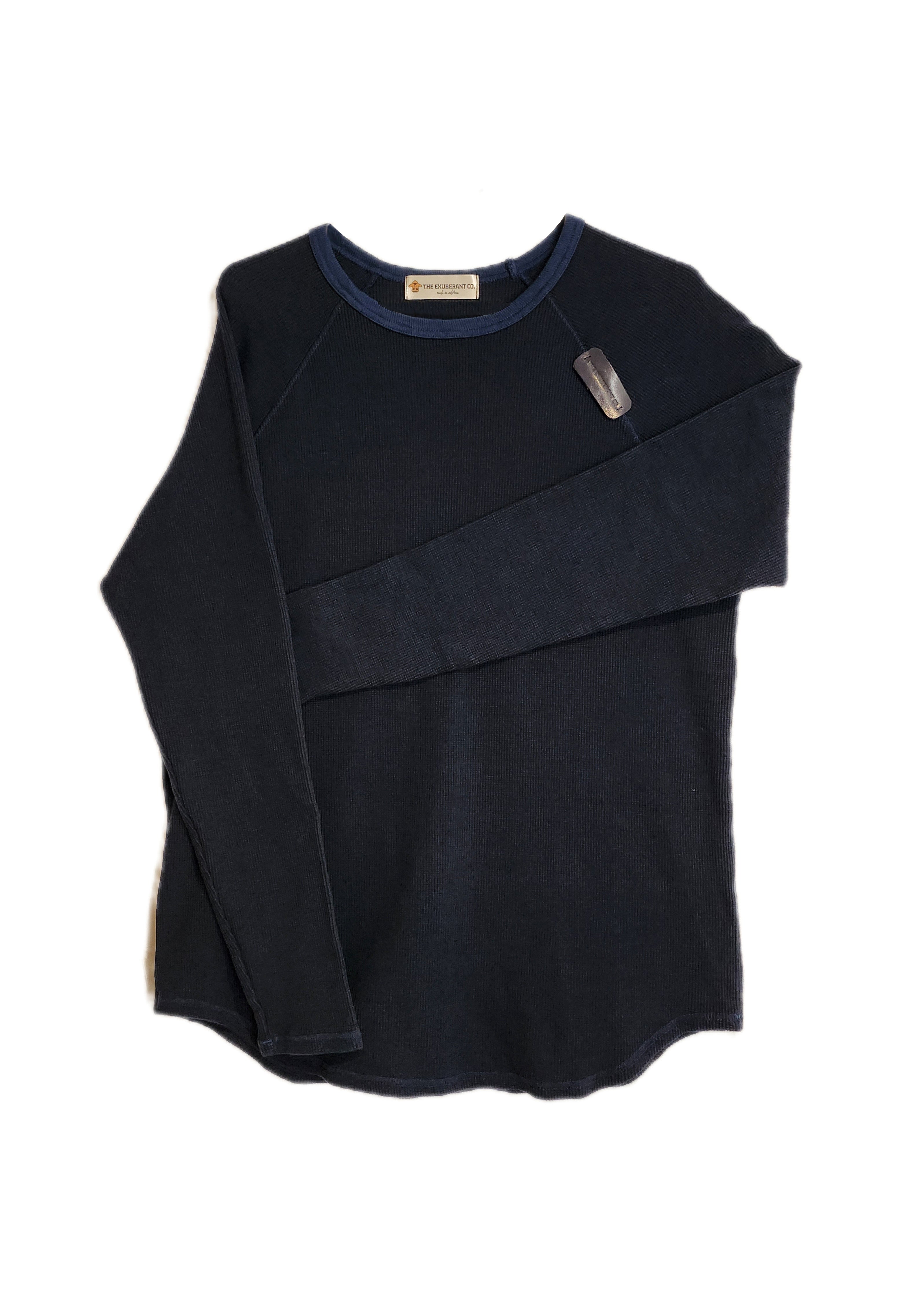 Raglan Long Sleeves Thermal Top (in Navy)