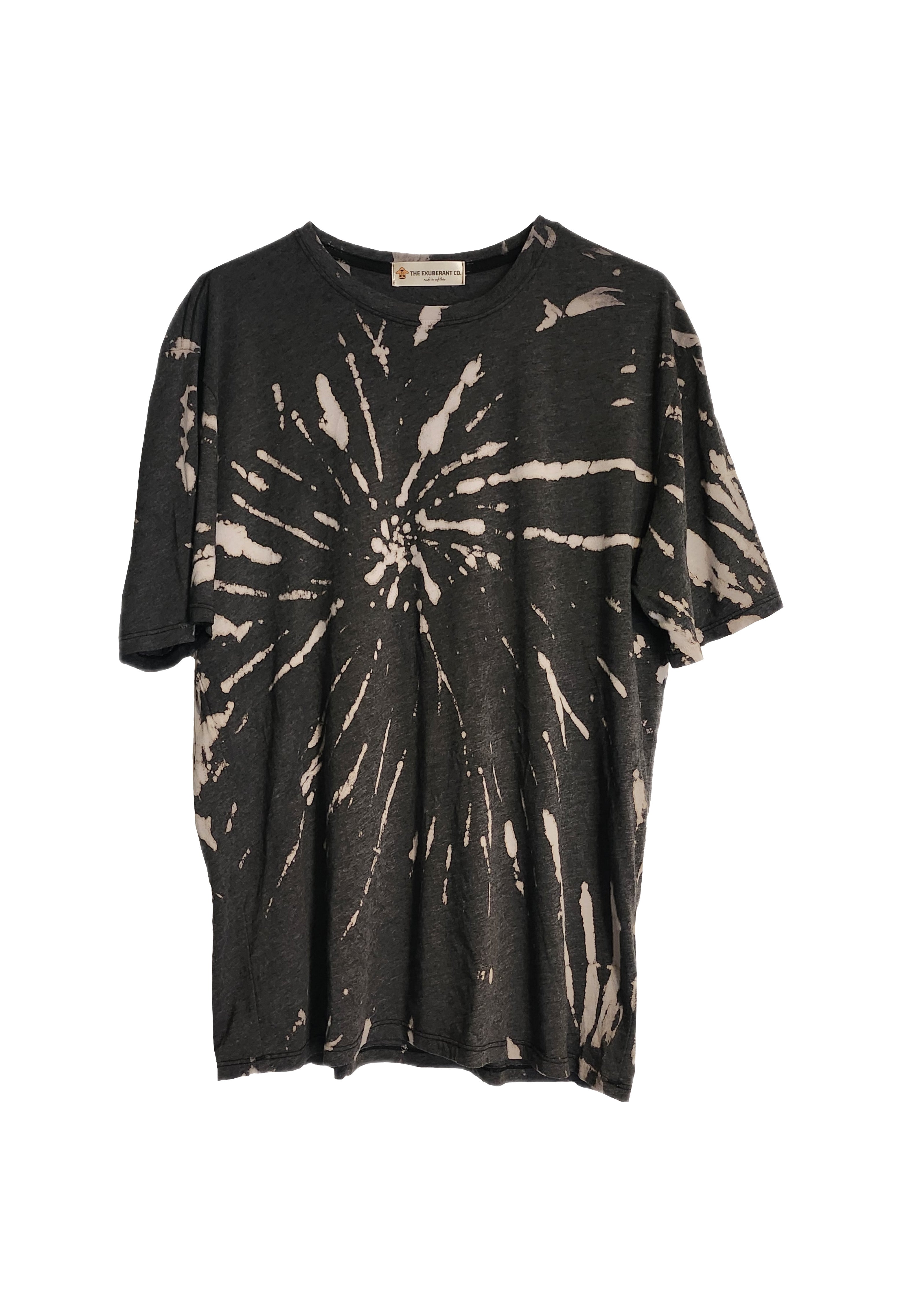 Tie Dyed Short Sleeves Tee (Charcoal/Creme)