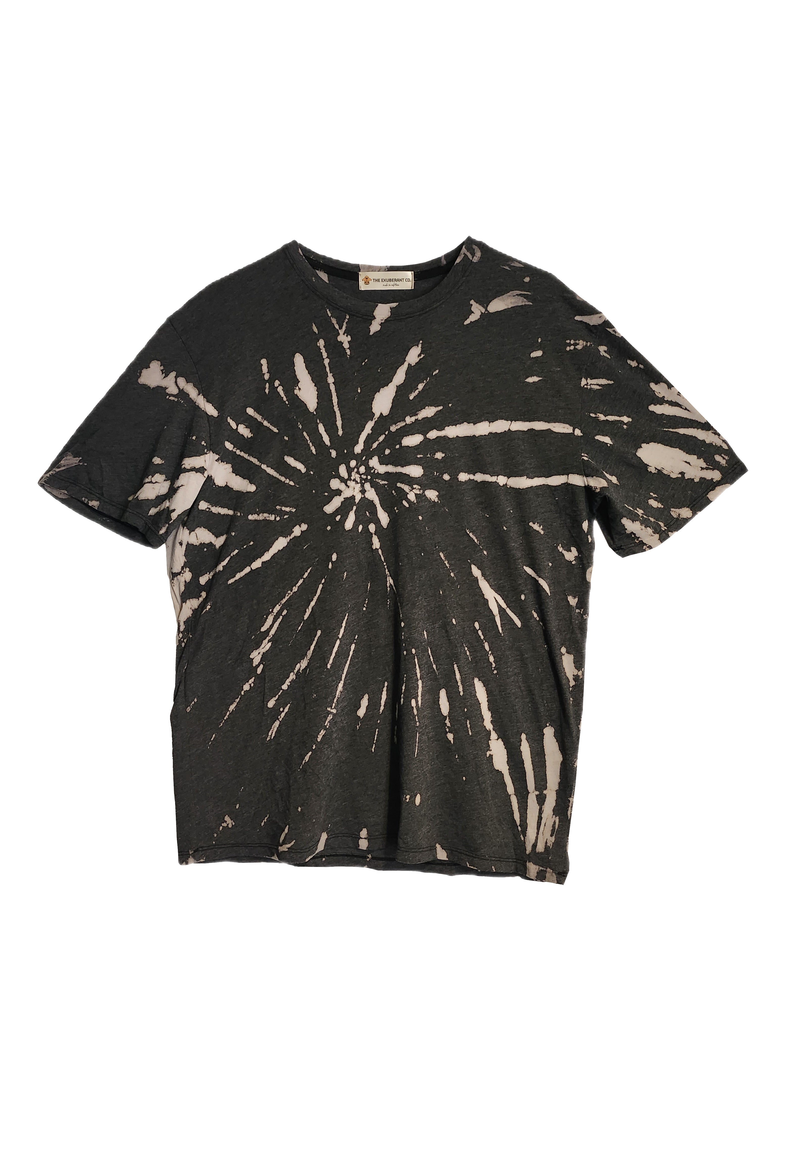 Tie Dyed Short Sleeves Tee (Charcoal/Creme)
