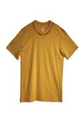 Cotton Jersey Neck Collar Print Tee (Mustard)