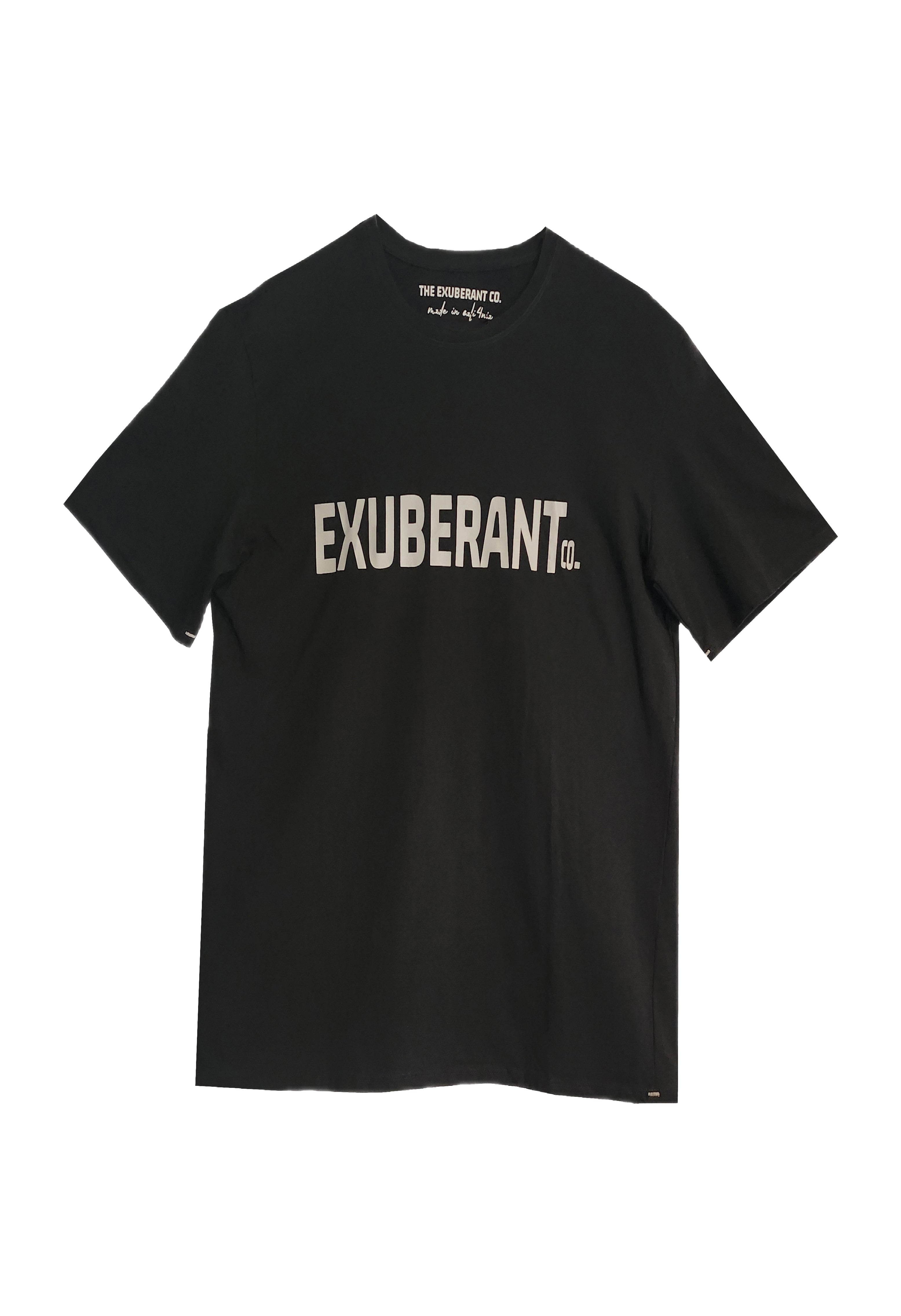 Cotton Jersey Tee w/Grey Exuberant Co Print (Black)