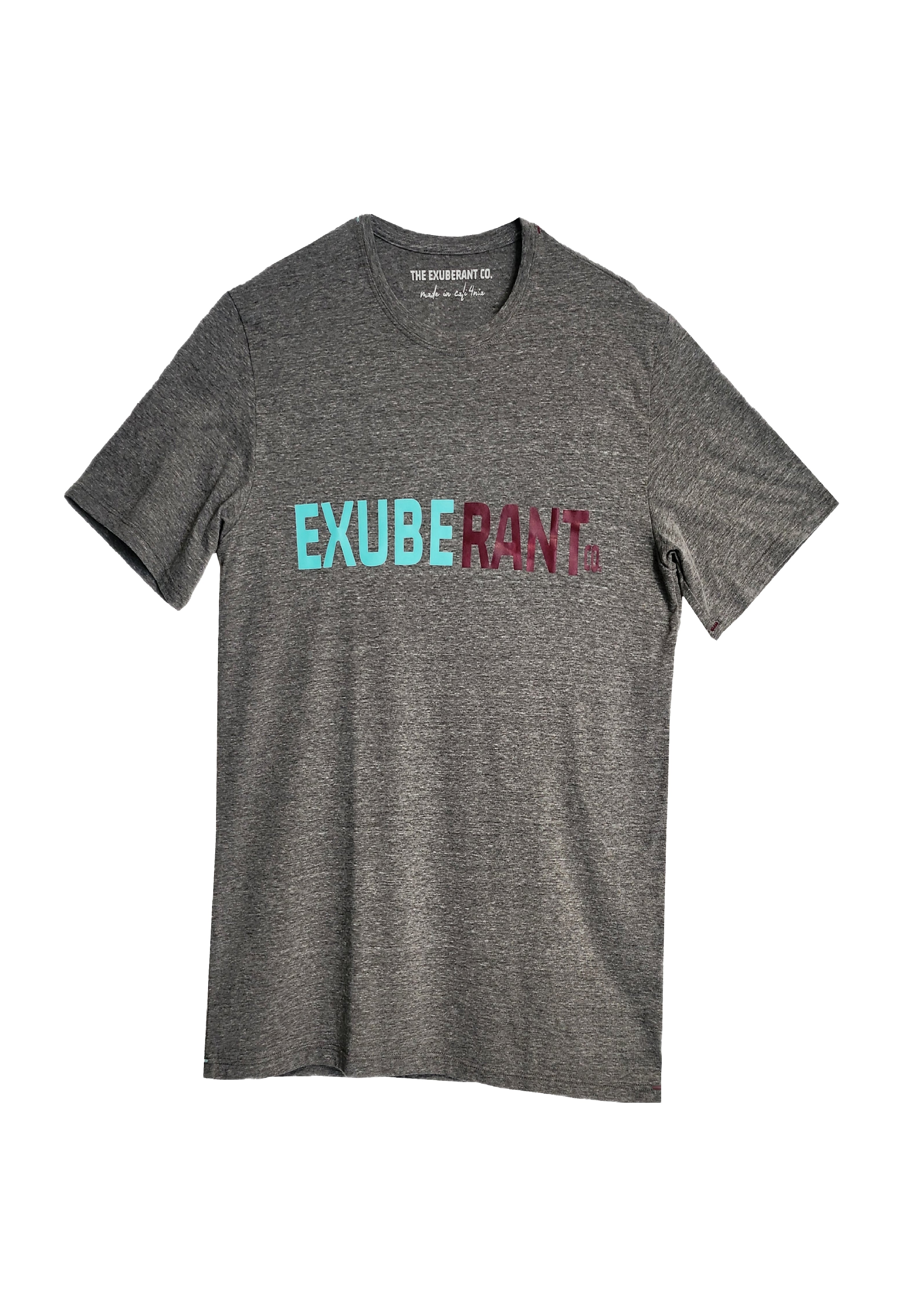 Tri-Blend Jersey Tee w/Two Tone Exuberant Co Print (Heather Grey)