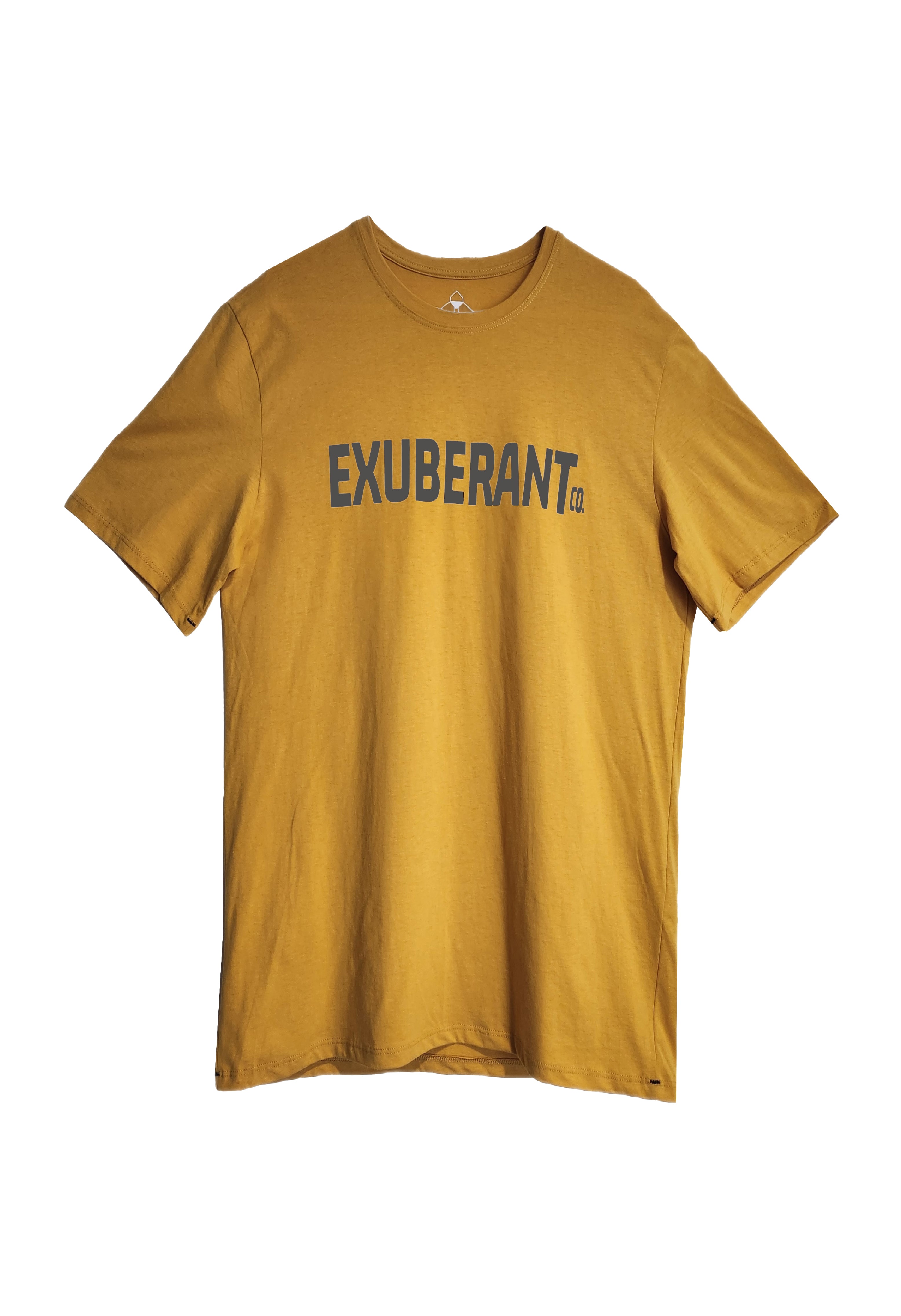 Cotton Jersey Tee w/CHARCOAL Exuberant Co Print (Mustard)