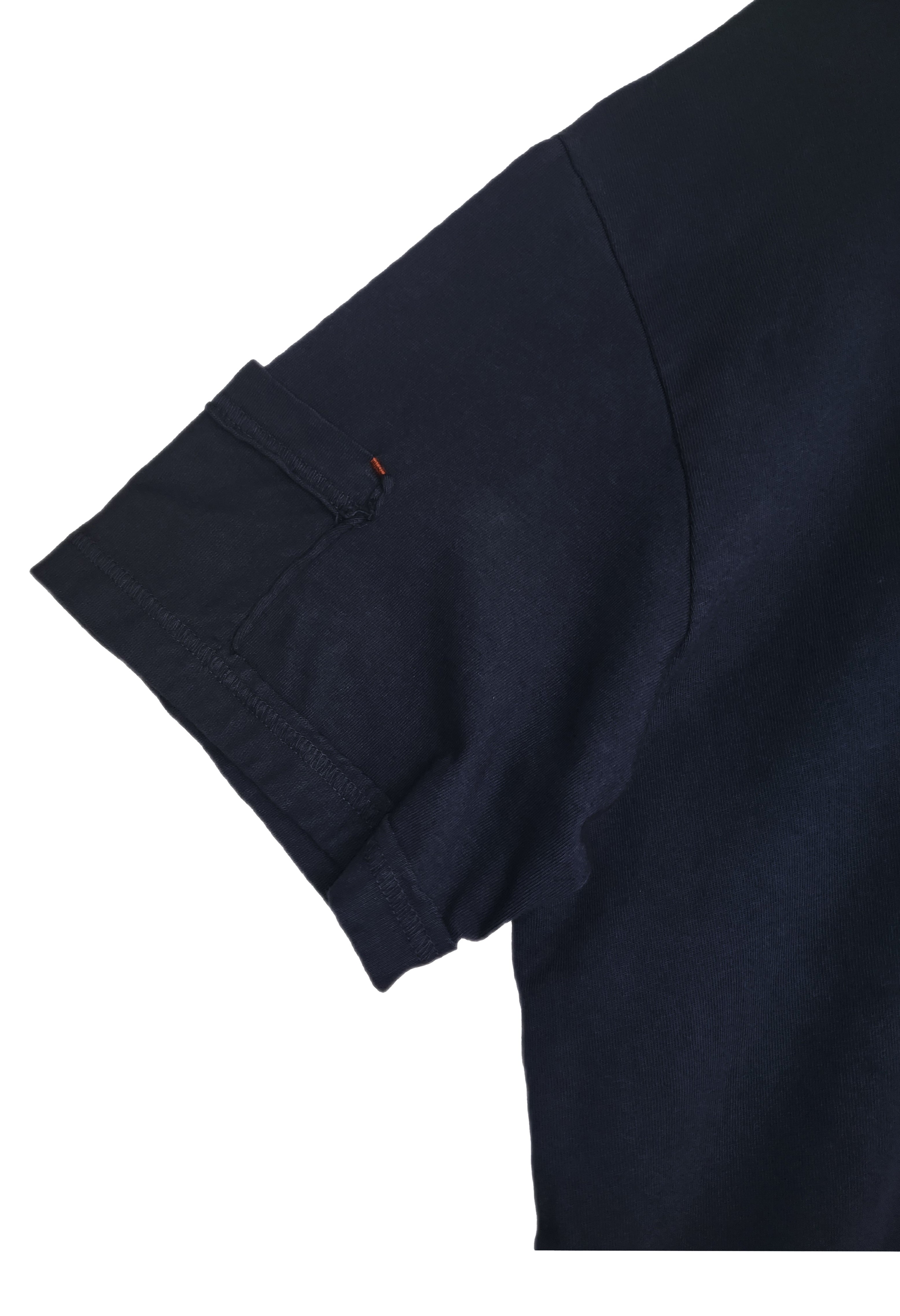 Short Sleeves Cotton Jersey Tee w/Pockets on Front & One Side Sleeve (Navy)