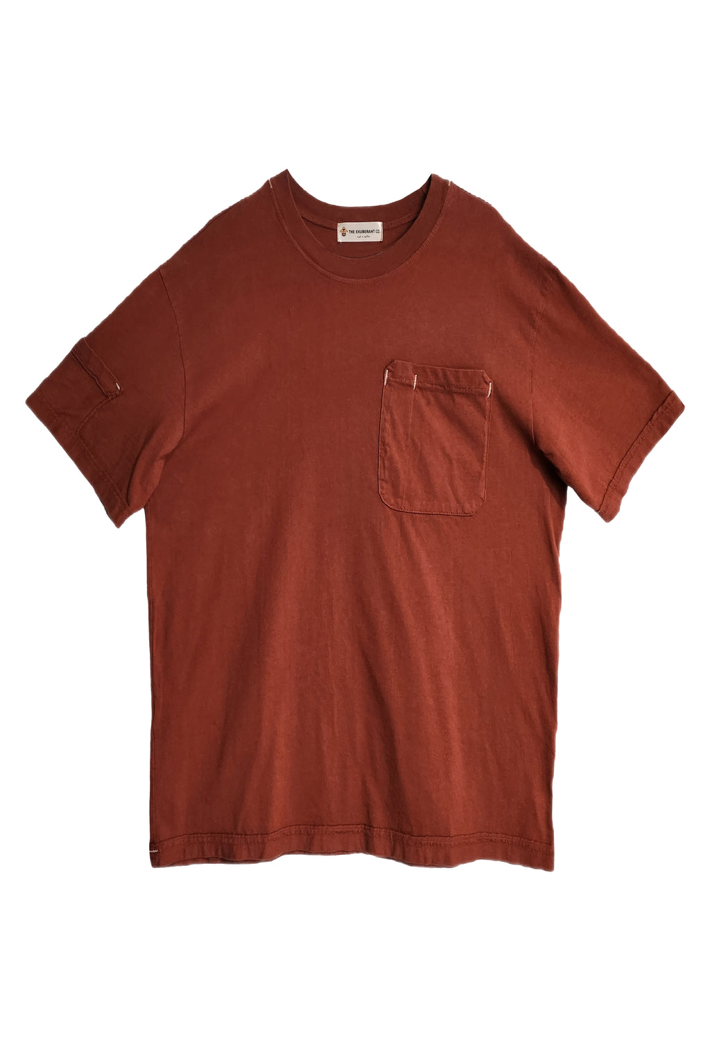Short Sleeves Cotton Jersey Tee w/Pockets on Front & One Side Sleeve (Rust)