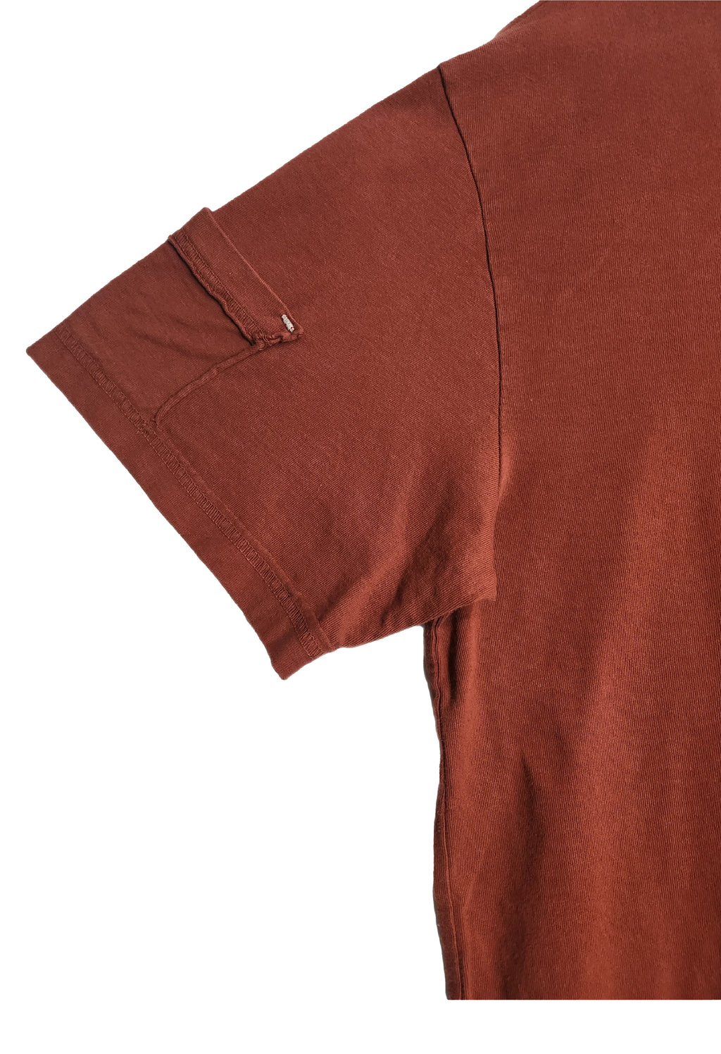 Short Sleeves Cotton Jersey Tee w/Pockets on Front & One Side Sleeve (Rust)